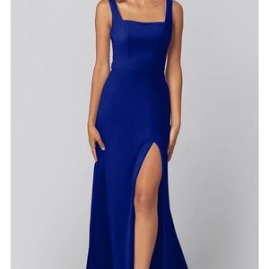 Bridesmaid Elegant Blue Sleeveless Dress